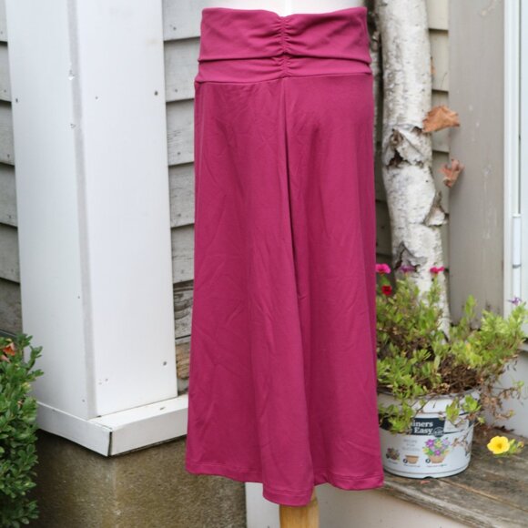 Eddie Bauer Pink Fold Over Waistband Poly Knit A-Line Athleisure Skirt Sz MEDIUM - Picture 4 of 8